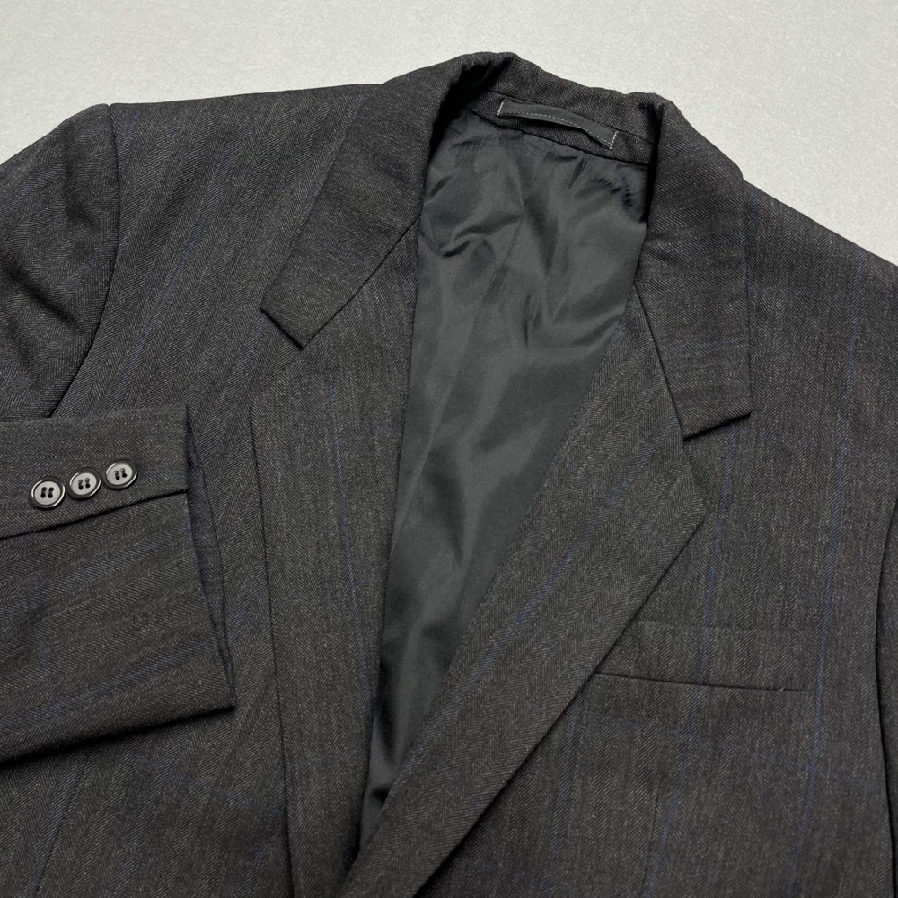 Lafayette Blazer 38R House of Fashions Herringbone Tweed Gray Sport Coat Jacket